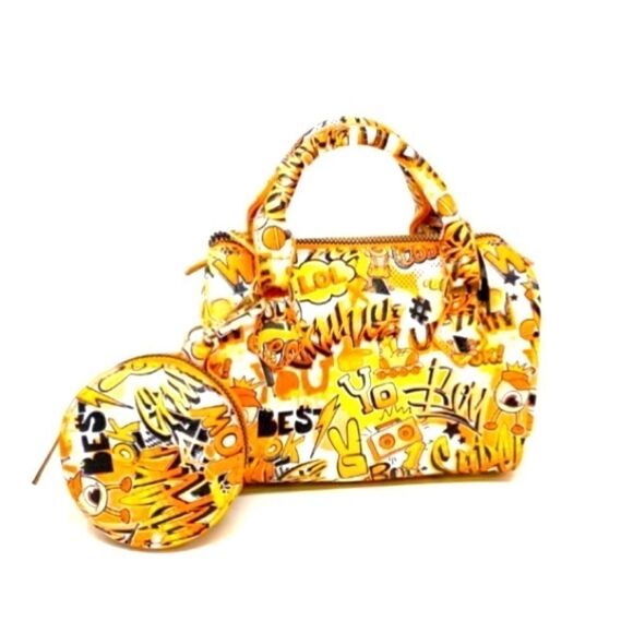 2-N-1 Graffiti Mini Handbag and Wallet - Picture 2 of 5